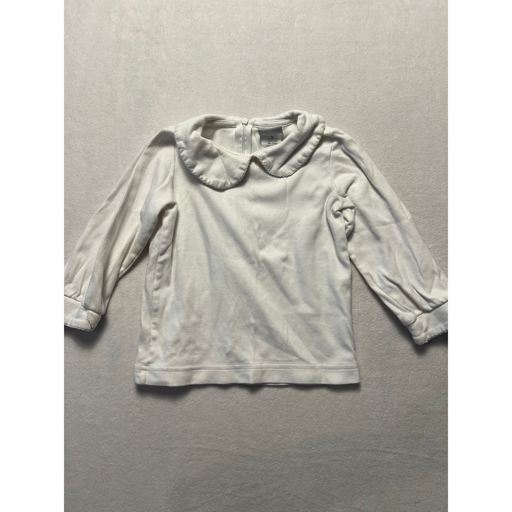 Florence Eiseman Size 4 Top Classic Preppy White Peter Pan Collar Long Sleeve
